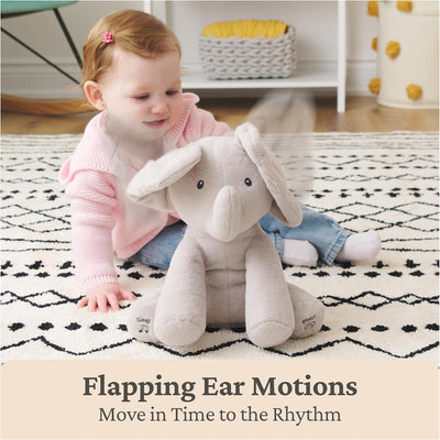 GUND Baby Animated Flappy The Elephant Plush, Singing Stuffed Animal Baby Toy for Ages 0 and Up, Gray, 12"