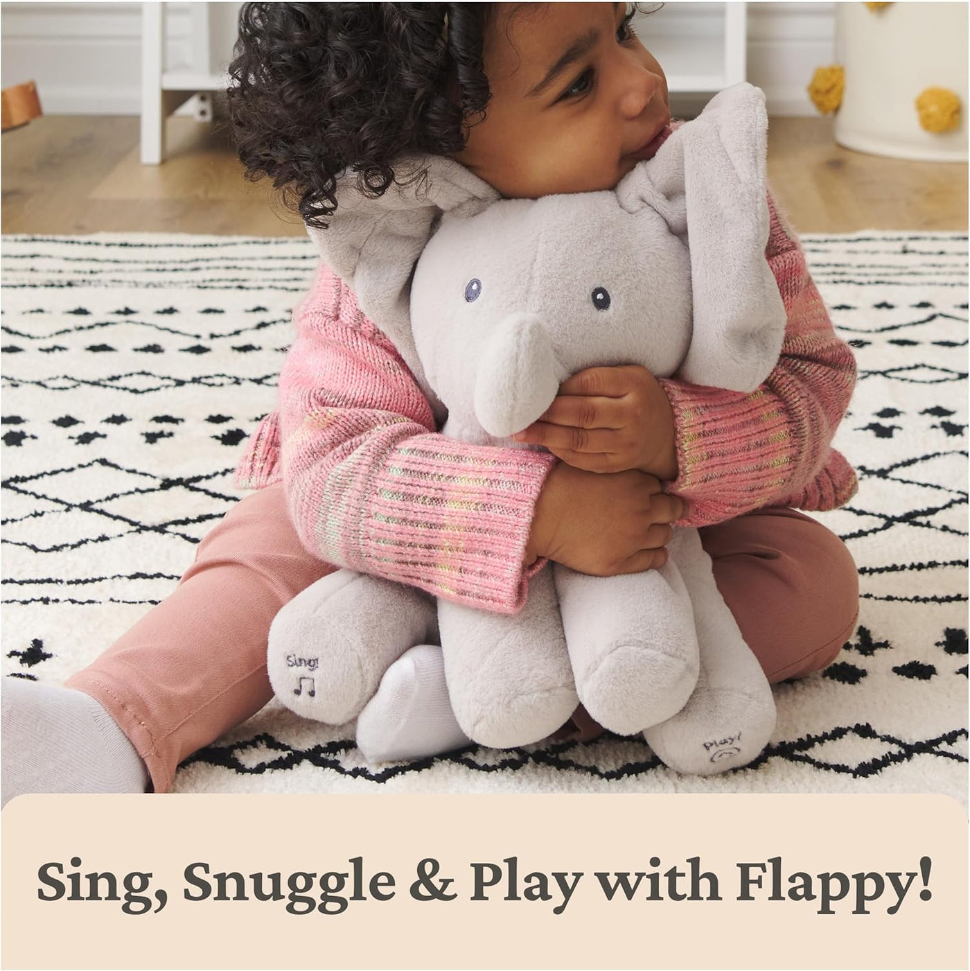 GUND Baby Animated Flappy The Elephant Plush, Singing Stuffed Animal Baby Toy for Ages 0 and Up, Gray, 12"