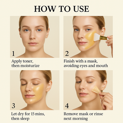 GoldenGlow Sleep Mask - Wake Up to Glowing Skin + 50% OFF