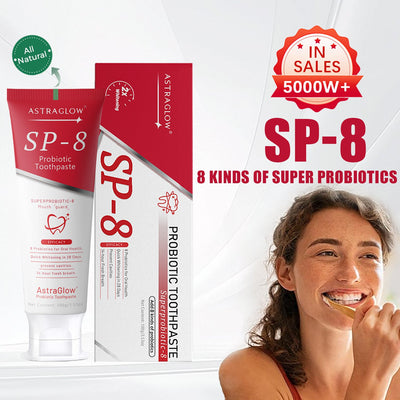 AstraGlow SP-8 Whitening Toothpaste - Whiten, Strengthen & Soothe + 1+1 FREE